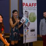 Cynthia Gouw calling tickets for the raffle at PAAFF 2014
