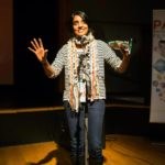 Meera Menon speaking to the audience at PAAFF 2014