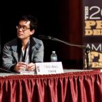 Chi-hui Yang sitting on the Perspectives of Asian America panel at PAAFF 2010