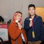 Filmmakers Christine Acurantes and David Chan holding ice cream cones atPAAFF 2016