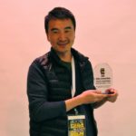 S. Leo Chiang holding his trophy for Best Documentary Feature at PAAFF 2012