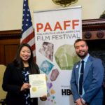 Tiffany Chang Lawson and Festival Director Rob Buscher at the PAAFF 2014 Preview Party