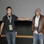 Jason Yee and Henry Mu of The Girl from the Naked Eye talking to the crowd at PAAFF 2011