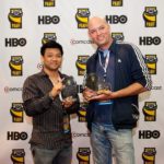 Harry Kim and Stephane Gauger holding their trophies at PAAFF 2011