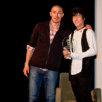 Cliff Song presenting Aaron Yoo with his rising Star award