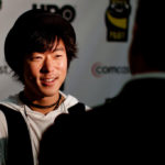 Aaron Yoo being interviewed