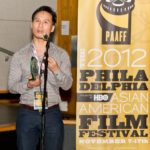 BD Wong talking and holding his trophy for our Acting Excellence award at PAAFF 2012