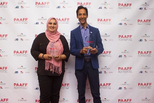 Tiger Hunter Filmmakers holding their trophies for Best Narrative Feature at PAAFF 2016